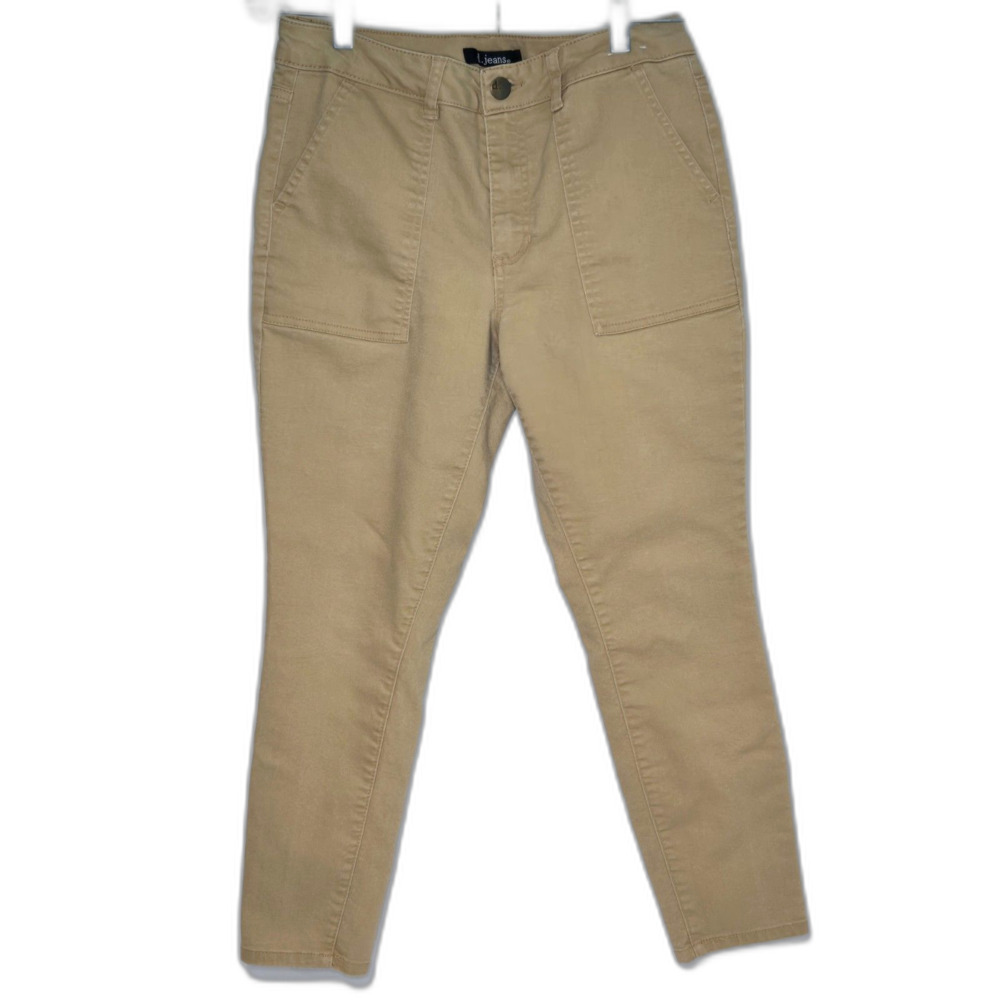 d.jeans REPREVE Utility Patch Pocket Ankle Jeans | Women's Size 6 | Khaki Tan